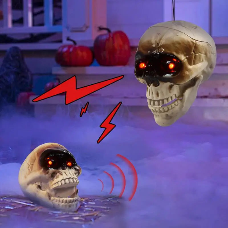 Motion Sensor Skull Heads Halloween Prop with Sound
