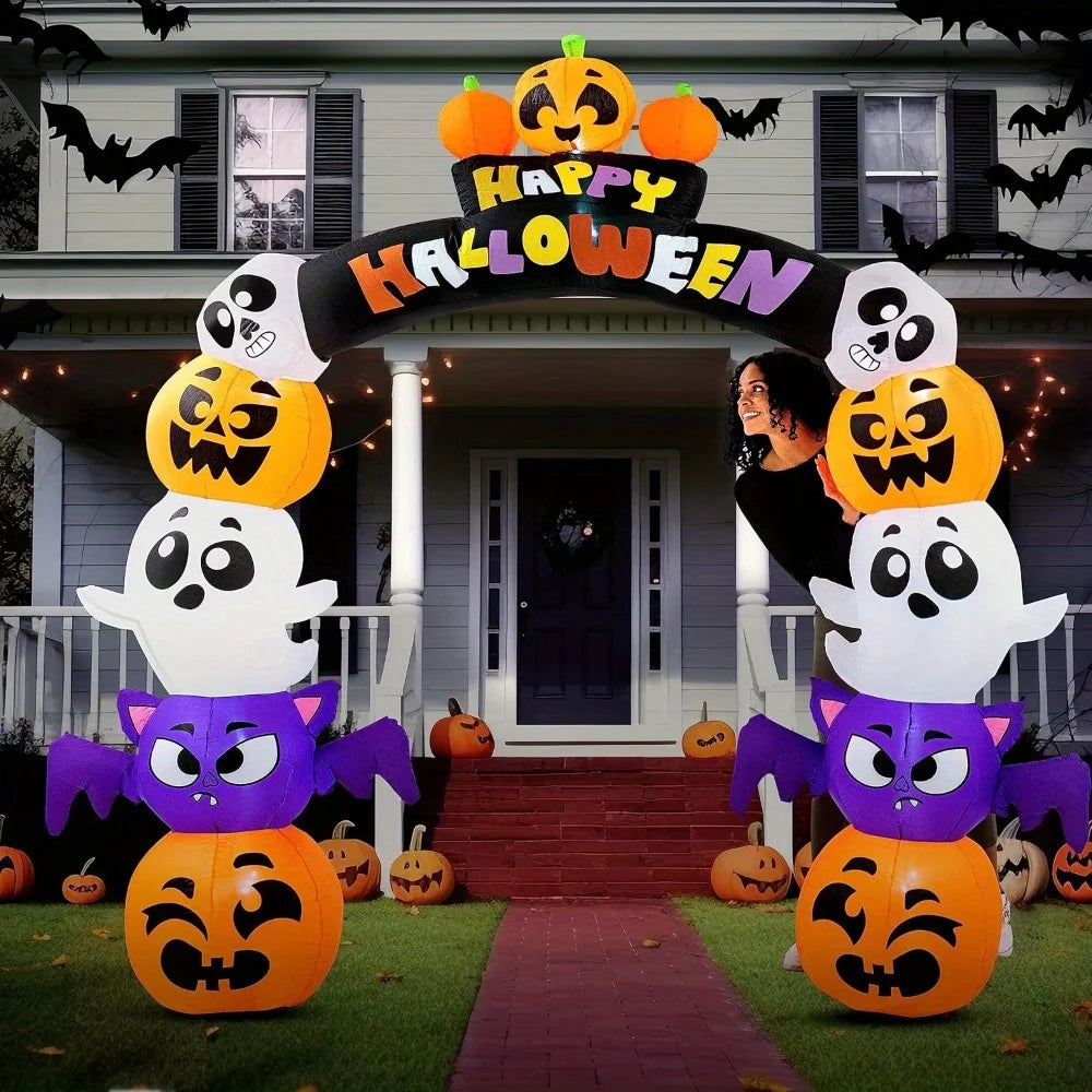 8 Ft Pumpkin Archway Halloween Inflatable with LED Lights