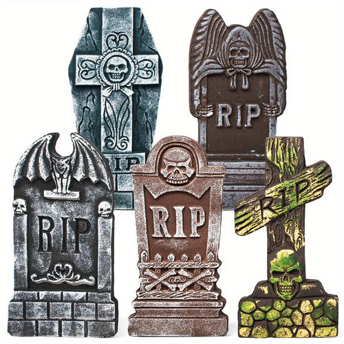 17 In Foam RIP Tombstone Halloween Decoration with Metal Stakes