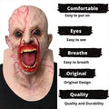 Zombie Full Face Halloween Mask, Bloody Open Mouth