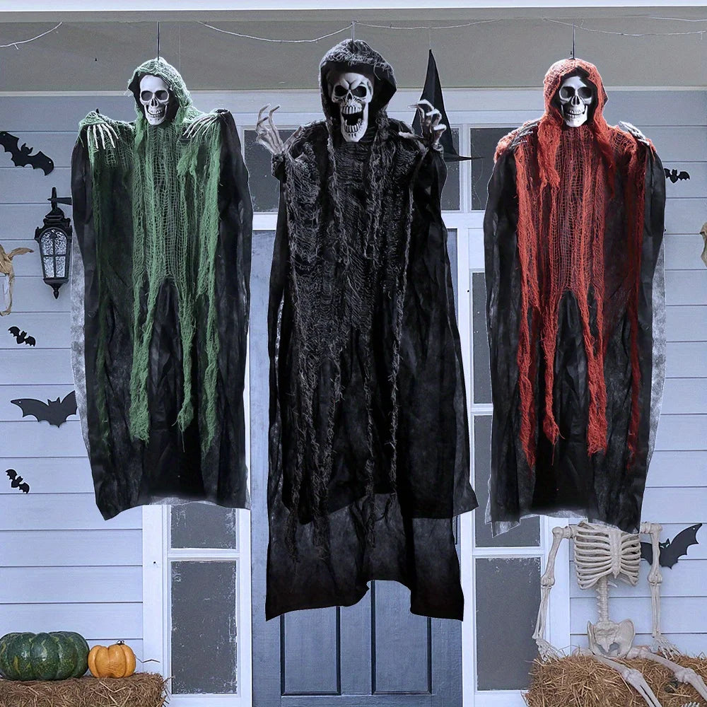 3-Pack Hanging Grim Reaper Skeleton Halloween Prop