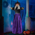 47 In Animated Witch Halloween Decor with Sound, LED Eyes