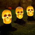 3-Pack Light-Up Skull Stakes, Halloween Pathway Decor