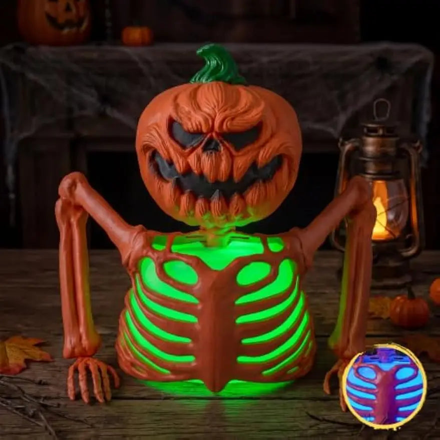 Pumpkin Skeleton Halloween Tabletop LED Decoration