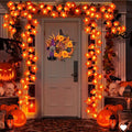 LED Halloween String Lights with Maple Leaf Garland